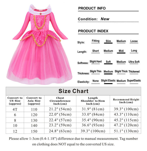 Princess Aurora Dress Costume - Image 4