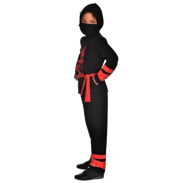 Black Ninja Warrior Kids Costume - Image 3