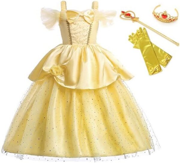 Beauty and the Beast Princess Belle Dress Girl Costume - Image 2