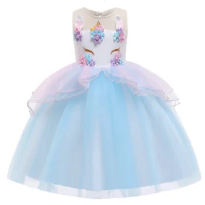 Unicorn Dresses Princess Pageant Outfits Matching Headband