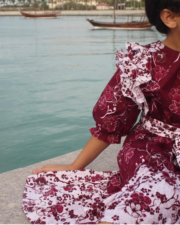 National Day Qatar Design Printed Dress. - Image 3