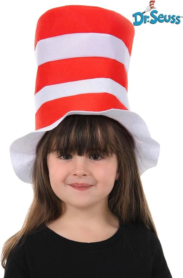 Dr. Seuss The Cat in The Hat Felt Red & White Striped Costume Hat for Kids