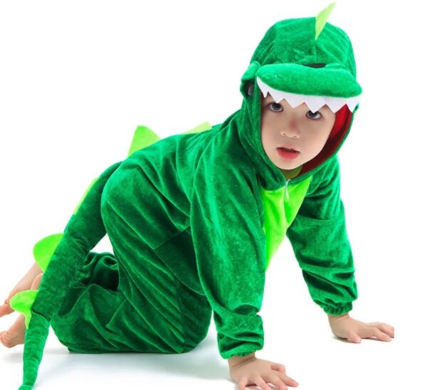 Dinosaur Costume Children's Green Jumpsuit Costume - Image 2