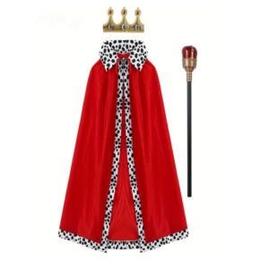 King Robe Costume Queen Robe King Crown Cape