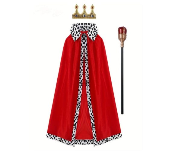 King Robe Costume Queen Robe King Crown Cape