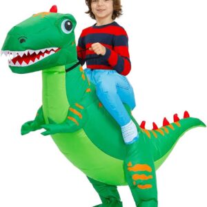 kids inflatable dinosaur riding costume.