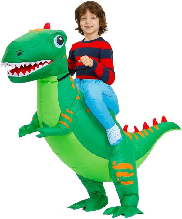 kids inflatable dinosaur riding costume.