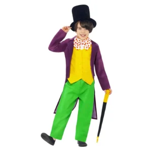 Willy Wonka child costume and The Chocolate Factory storybook character