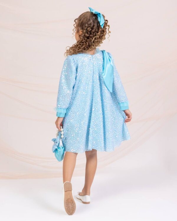 Sparkle Princess Eid dress Outfit Set - Blue - Image 4